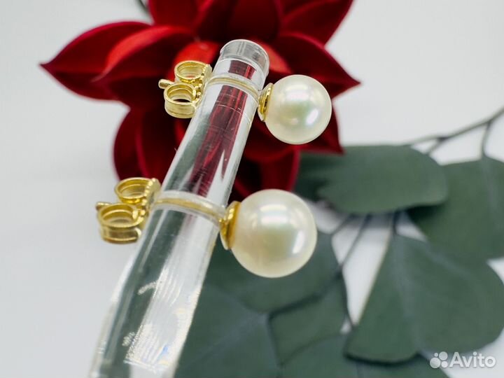 Золотые серьги пусеты 750 пробы