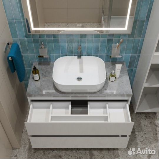 Мебель для ванной BelBagno kraft100BO-kepmgl-1302-SET Bianco Opaco