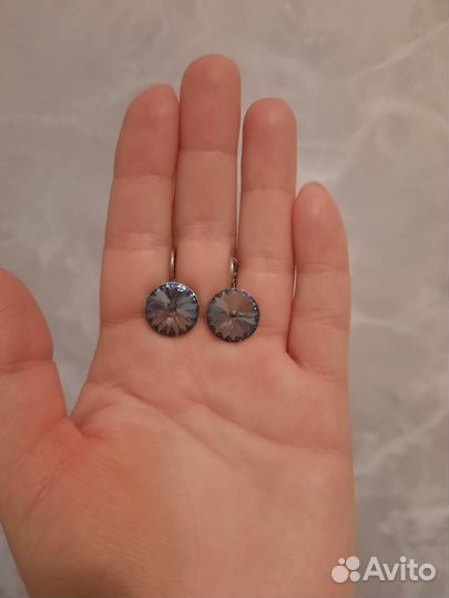 Серьги с кристаллами Сваровски