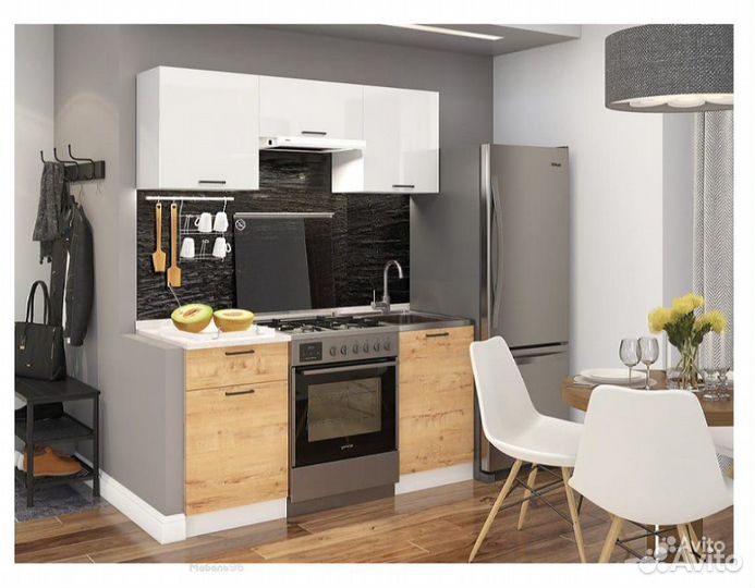 Кухонный гарнитур Дуся 2 белый бриллиант