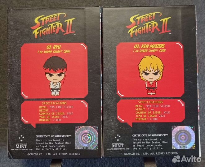 Монеты Ниуэ 2021 Уличный боец 2 Чиби Серебро