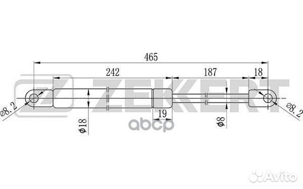 Пружина газовая капота Audi 100 III 83- 200 II