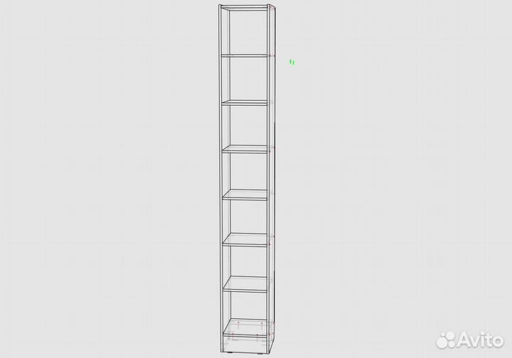 Открытый стеллаж с полками узкий