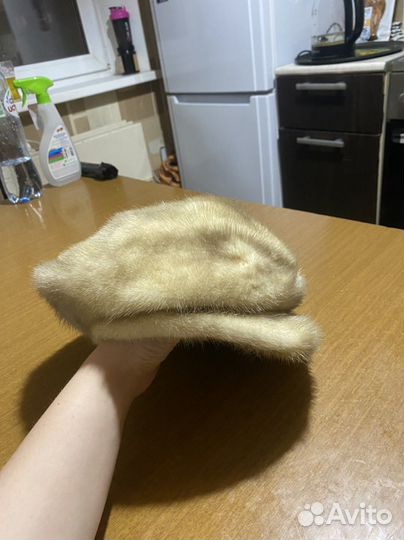 Берет, шапка натуральный мех