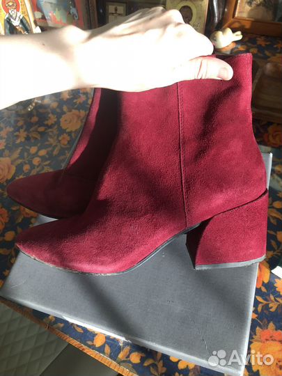 Ботильоны vagabond замша бордовые