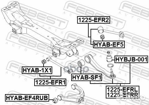 Сайлентблок рычага hyundai santa FE 00-06 задн