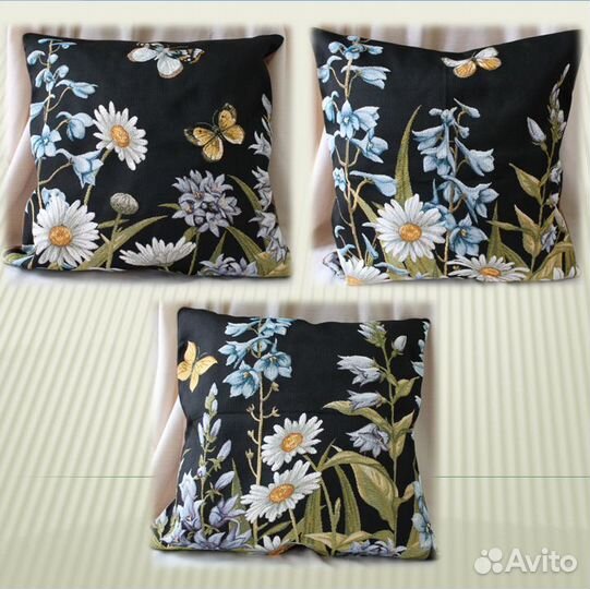 Наволочки гобеленовые с цветочными сюжетами