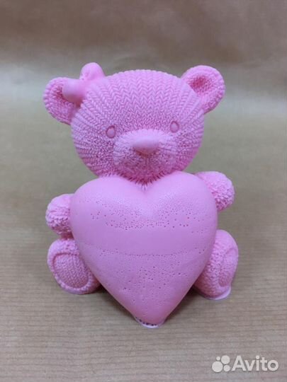 Форма силиконовая - Мишка с сердцем