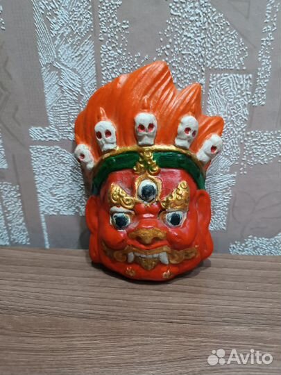 Пано настенное, маска Махакала +подарок (свечи)