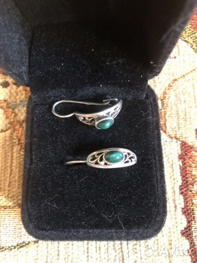 Серебряное кольцо, серьги СССР