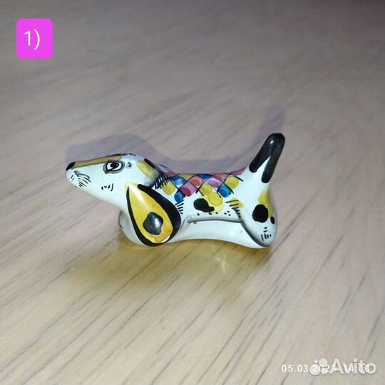 Статуэтки собак из фарфора, стекла и керамики