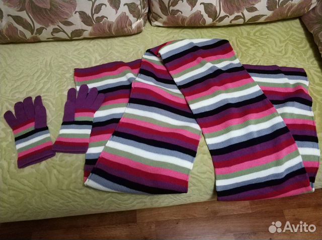 Комплект шарф и перчатки