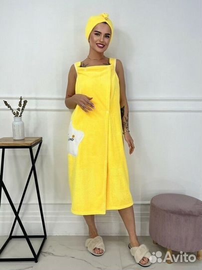 Комплект банный (полотенце с лямками и челма)