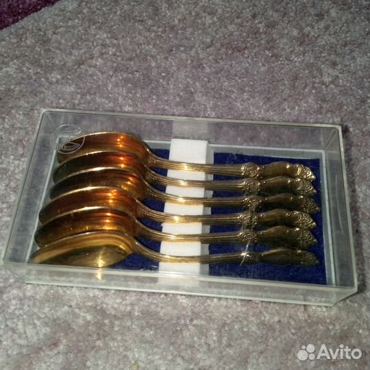 Чайные позолоченные ложки Золотая Роза Кольчугино