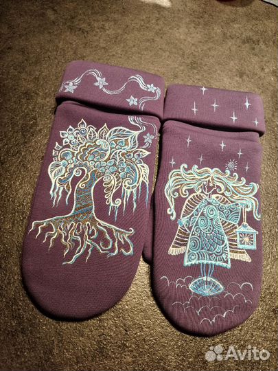 Варежки с начесом