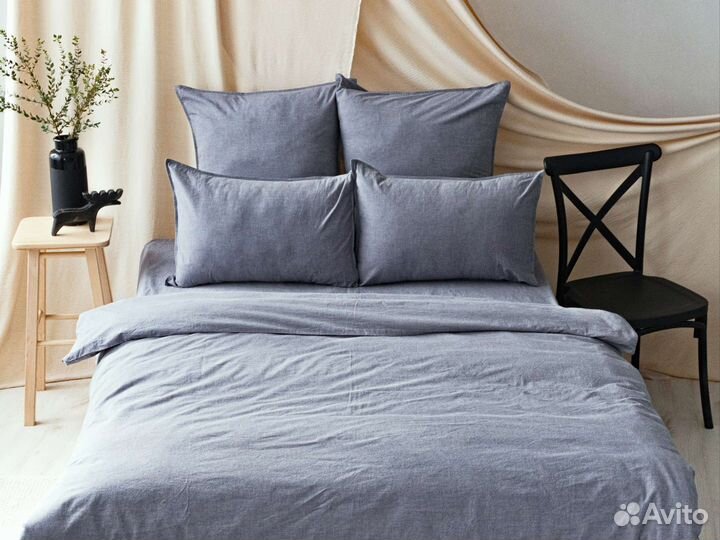 Постельное белье Перкаль Grey (варёный хлопок)
