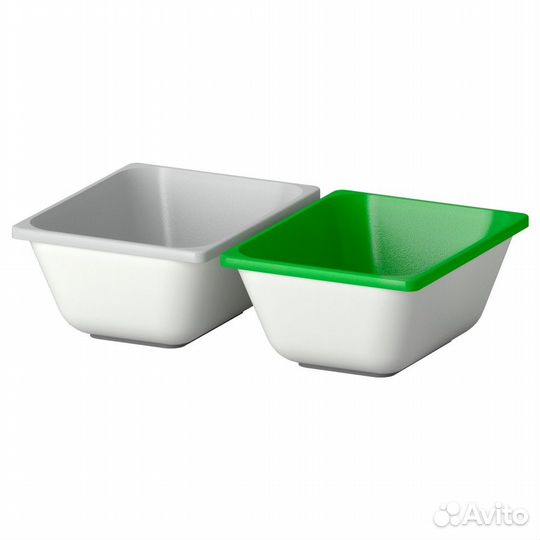 Контейнер Варьера IKEA, зеленый, серый, 2шт