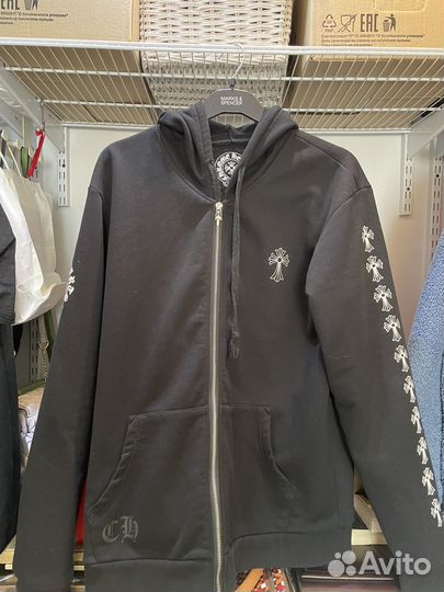 Zip Hoodie Chrome Hearts Cemetery Black/White