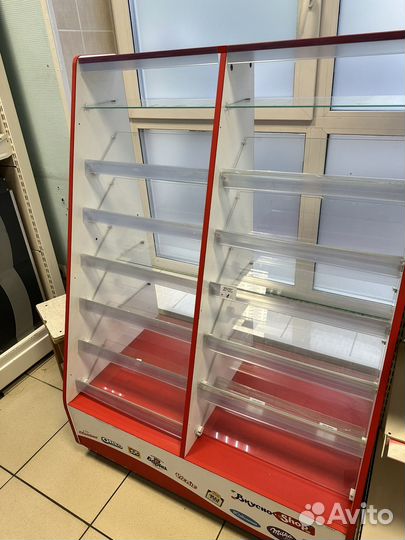 Холодильный шкаф, весы, сигаретница, стеллажи и др