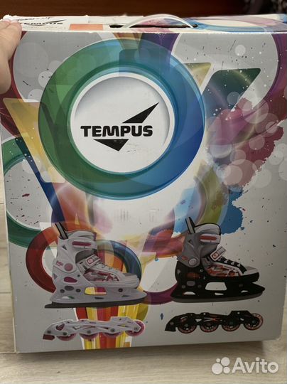 Коньки и ролики 2 в 1 раздвижные 37-40