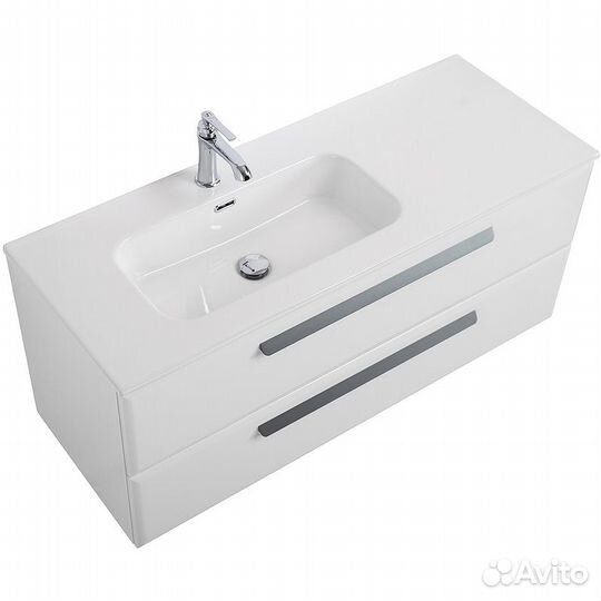 Тумба подвесная белый глянец 120см L ECO-CER-N-12