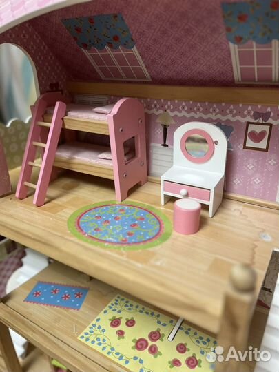 Кукольный игрушечный домик для Барби с мебелью