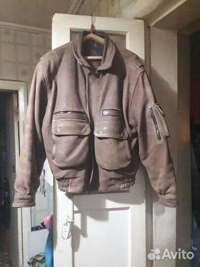 Мотокуртка кожаная мужская 52