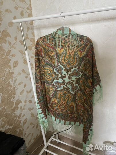 Павловопосадский платок «Шафран» 89х89