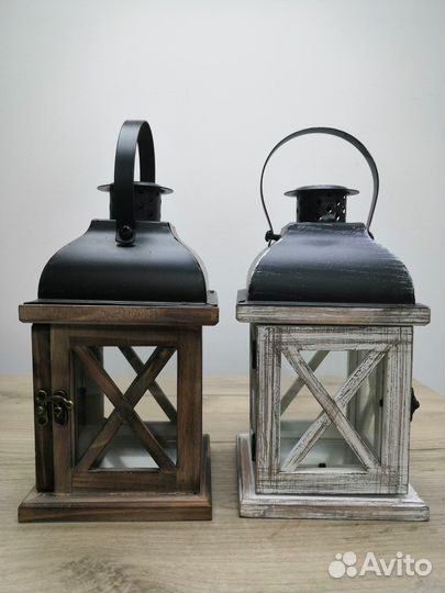 Подсвечник фонарь дерево