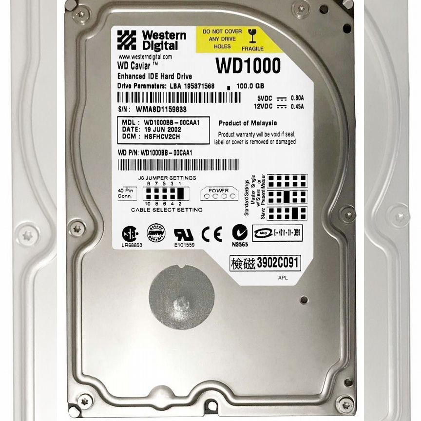 [WD1000BB] Жесткий Диск Western Digital 100gb Ide Wd1000bb