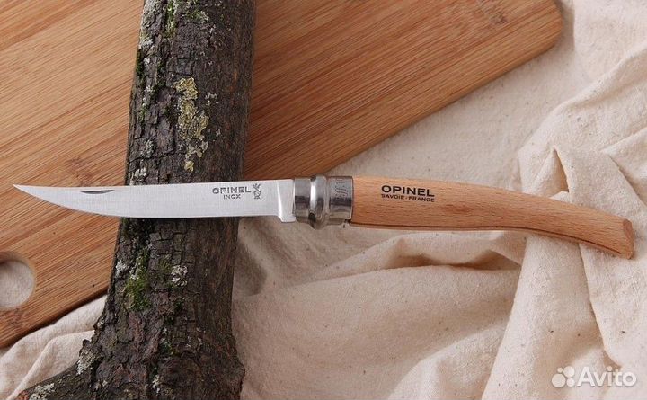 Филейный складной нож opinel № 10 Slim Line бук