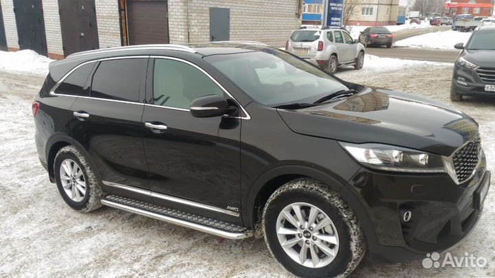 Пороги с листом 42 мм KIA Sorento Prime 2015
