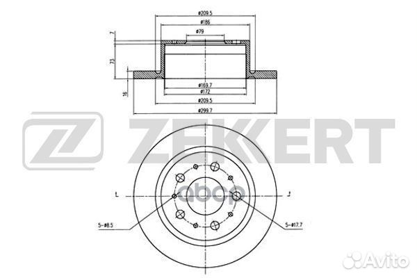 Диск торм. зад. Citroen Jumper (250) 06- Fiat