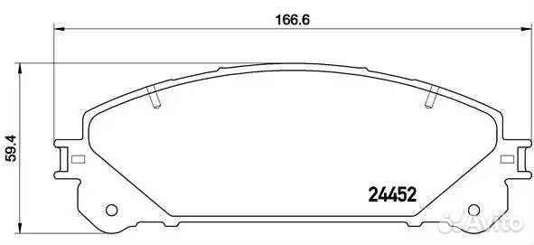 Колодки тормозные передние 167мм*59мм RAV4 diesel