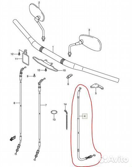 58200-48G00 Трос сцепления Suzuki оригинал