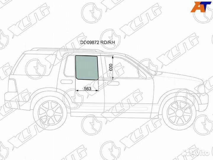 Стекло двери задней правой Ford Explorer 3