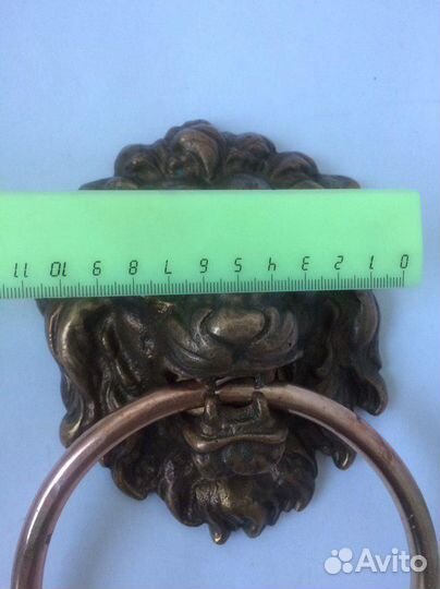 Лев Дверной молоток, стукало, барельеф Бронза