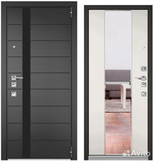 Дверь входная металлическая с зеркалом Бульдорс