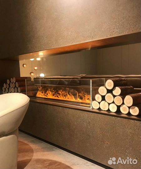 Паровой камин 100см - эффект реального пламени