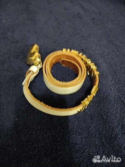 Ремень женский кожаный белый