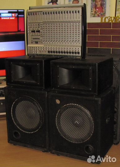 Колонки CM-Pro 1100W 4шт Активный микшер Микрофон