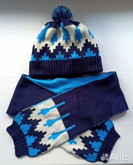 Шапки шарфы, 3 шт, на 5-7 лет