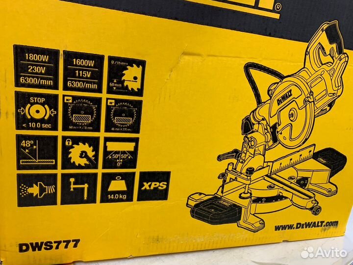 Торцовочная пила dewalt DWS777 (1800Вт) протяжка