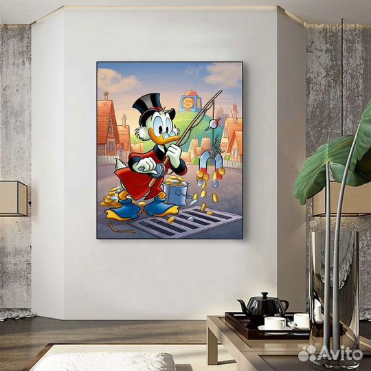 Картина маслом Скрудж Макдак Денежный магнит