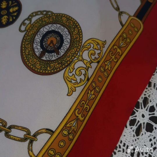 Винтажный красивый платок Часы