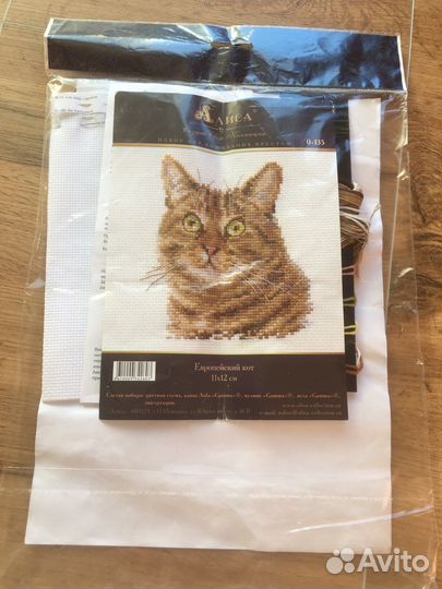 Вышивка крестом Алиса Европейский кот