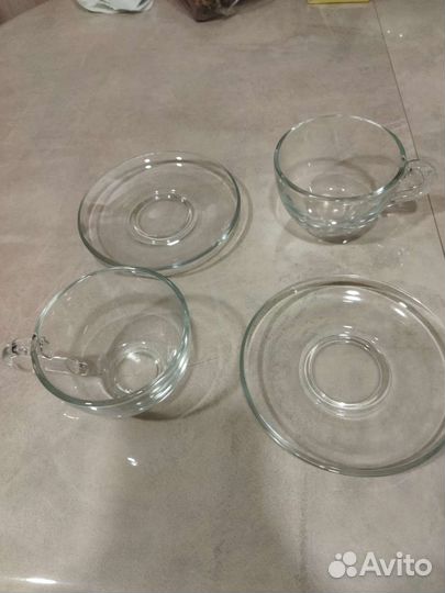 Чайная пара (прозрачное стекло)