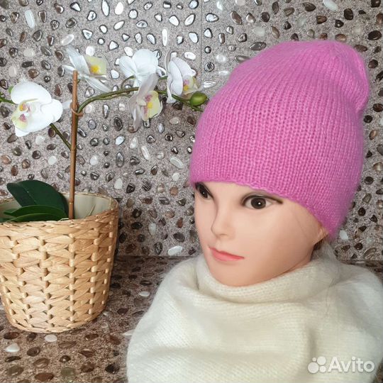 Шапка Бини на весну из пуха норки