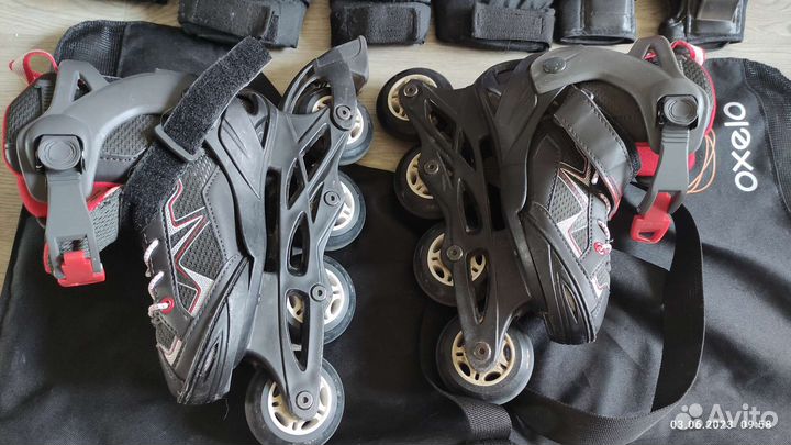 Роликовые коньки детские с защитой и шлемом 29-32