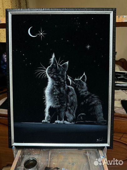 Необычные картины маслом на бархате